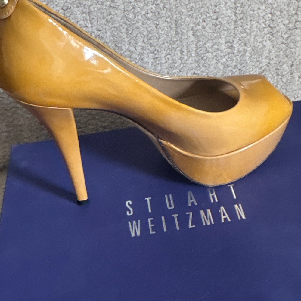 Stuart Weitzman Mustard Yellow Platform Heels